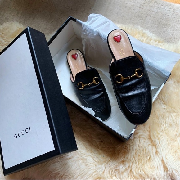 Gucci Princetown Black Gold Hardware Horsebit Mules Classic Blogger Loafers 36 - Picture 2 of 13